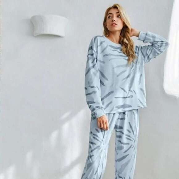 Pants - Blue Zebra Print